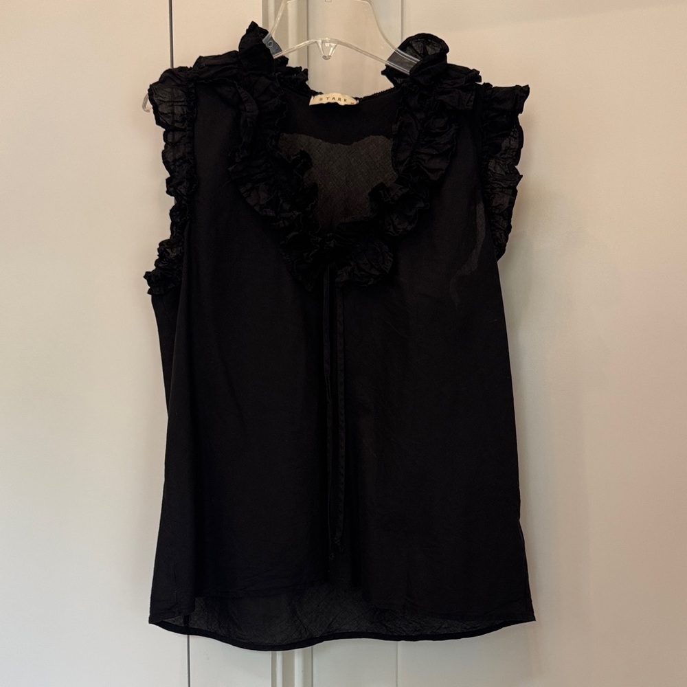 Stark X Chic Black Ruffled Blouse for Women